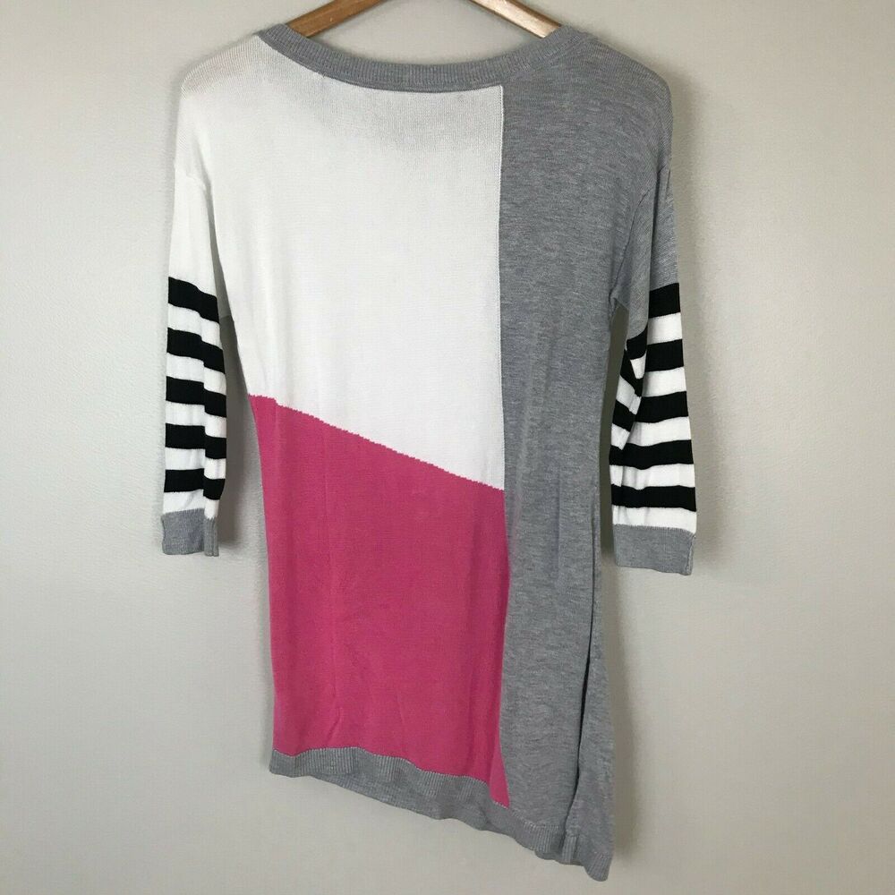 Whbm Color Block Striped Asymmetrical Sweater - image 6